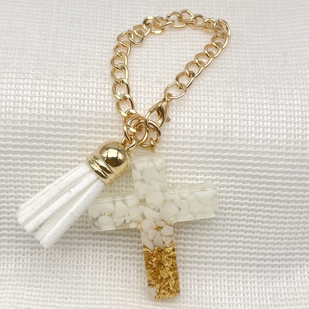 Wholesale Plastic Resin Seven Color Cross DIY Cup Chain Accessories